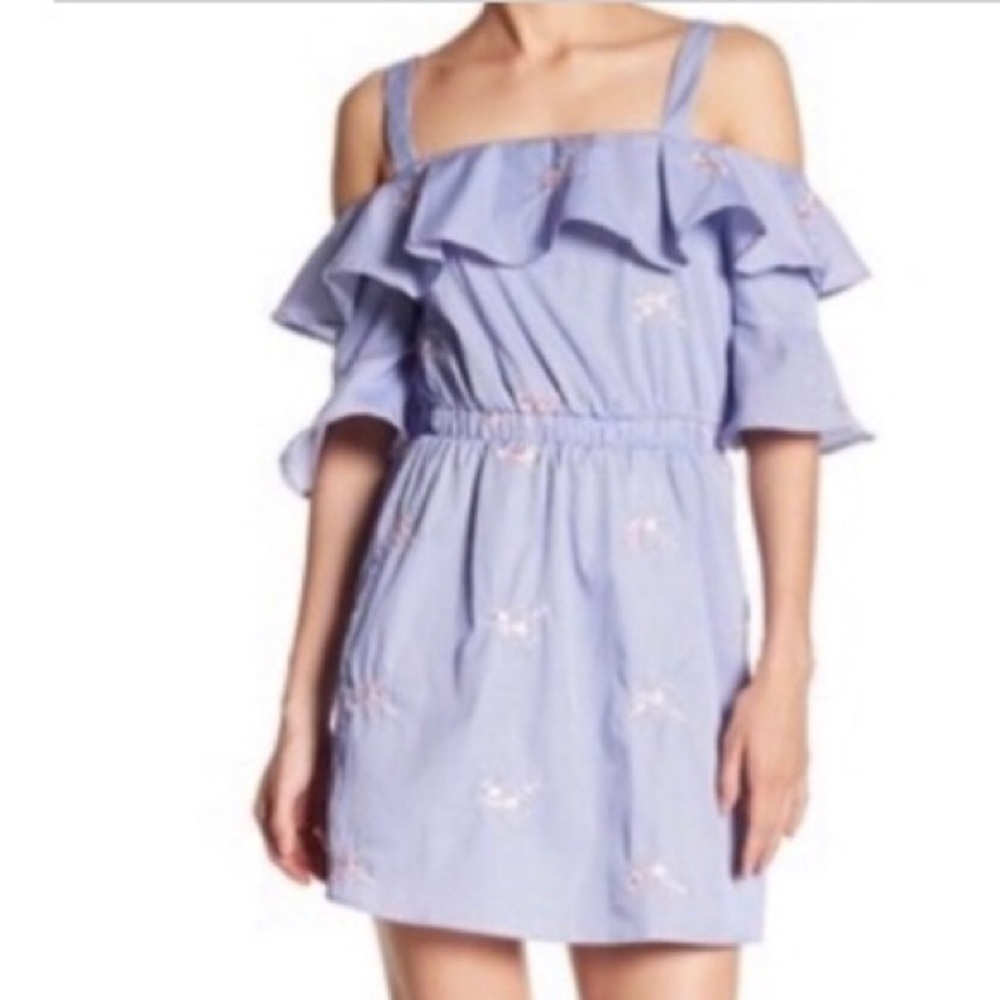 Stripe off the shoulder dress